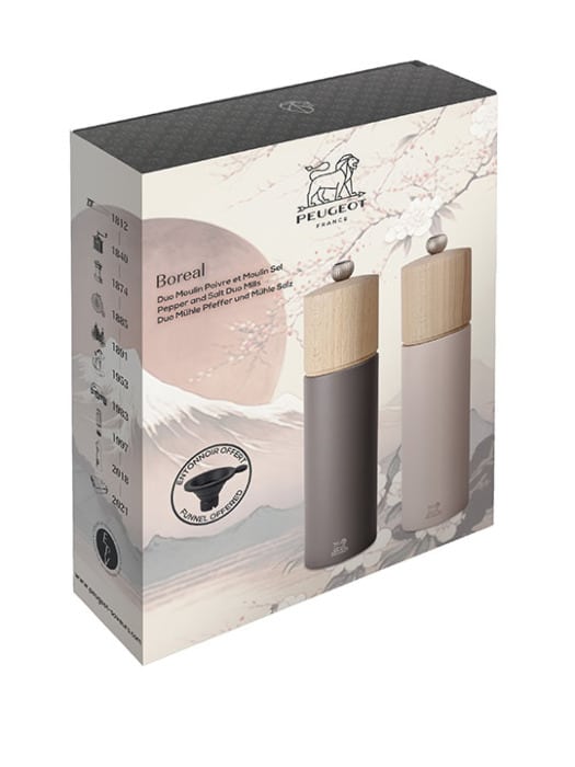 Дуо бореал Бореал млинци за бибер и со, сива и прашкасто ружичаста, 21 цм - Peugeot Saveurs