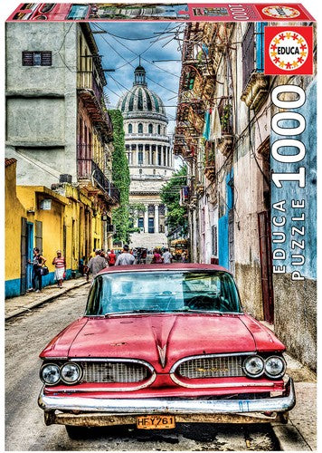 Едуца слагалица 9216754 - Стари ауто у старој Хавани - слагалица од 1000 делова