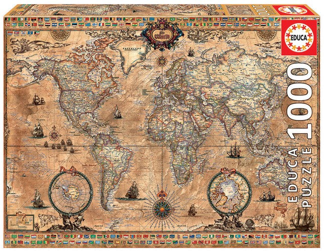 Едуца Пуззле 9215159 - Античка мапа света - слагалица од 1000 делова